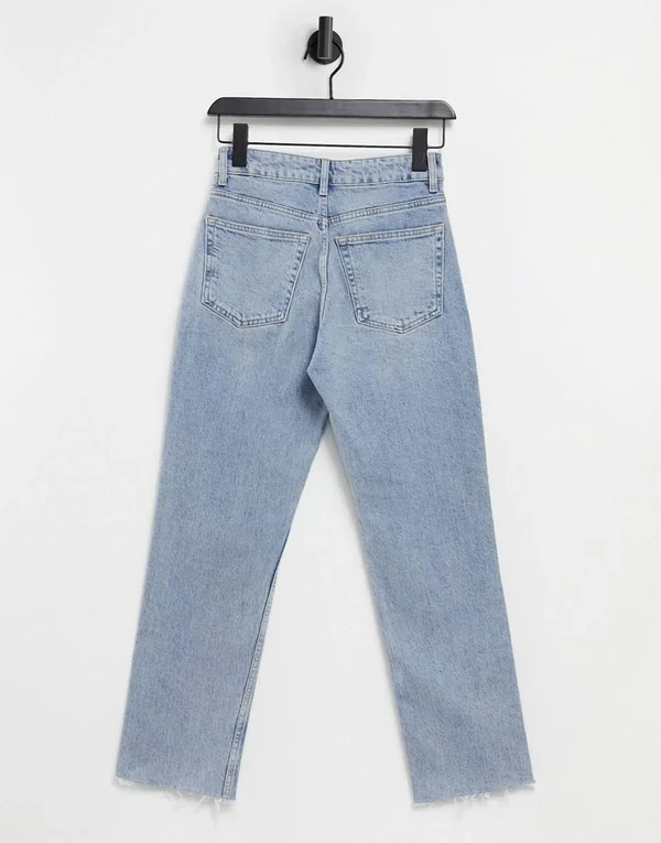 Topshop Straight Leg Jeans in bleach-Blues