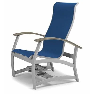 Belle Isle Marine Grade Sling Hidden Motion Chat Swivel Patio Chair Telescope Casual Frame Finish: Textured Silver, Fabric: Coba