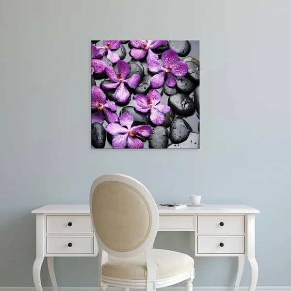 Easy Art Prints PhotoINC Studio's 'Zen Pebbles' Premium Canvas Art - 12 x 12 - Modern Black Frame