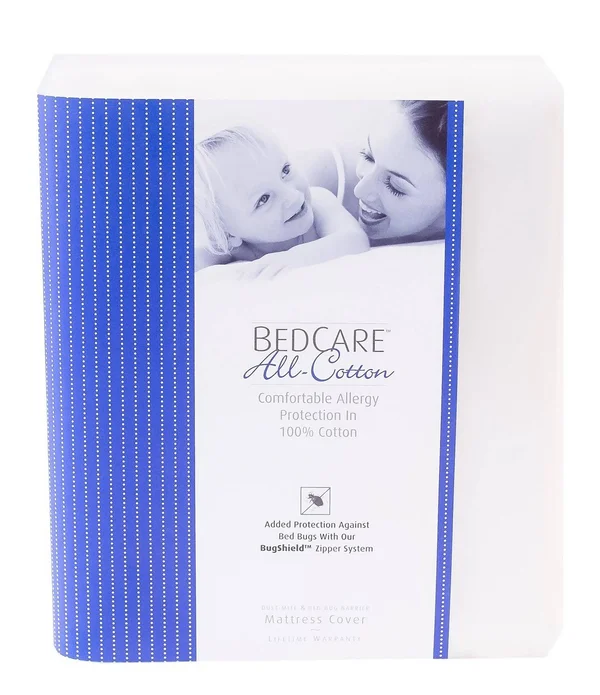 BedCare All-Cotton Allergy 18 in. Deep Cal King Mattress Cover