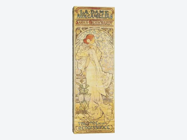 Alphonse Mucha Canvas Wall Decor Art Prints - La Dame AUX Camelias (featuring Sarah Bernhardt) - 1890-1910 ( People art)