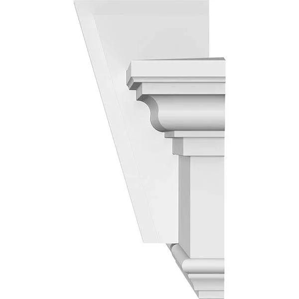 Ekena Millwork CRH07X127KA 127x22 Bottom Width x 130 7/8x22 Top Width x 7 1/4x22H x 1x22P Traditional Crosshead w/ Deco Keystone