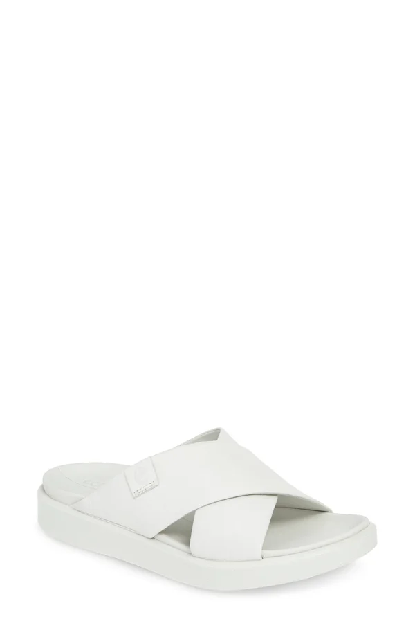 Ecco Flowt LX Slide Sandals - Women's, White, Size: 4.0M