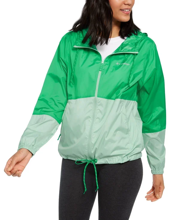 Columbia Plus Size Flash Forward Windbreaker - Dark Lime - New Mint