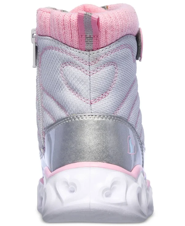Skechers Girls& S Lights: Heart Lights - Heart Chaser Sneakers Gray 7.0N