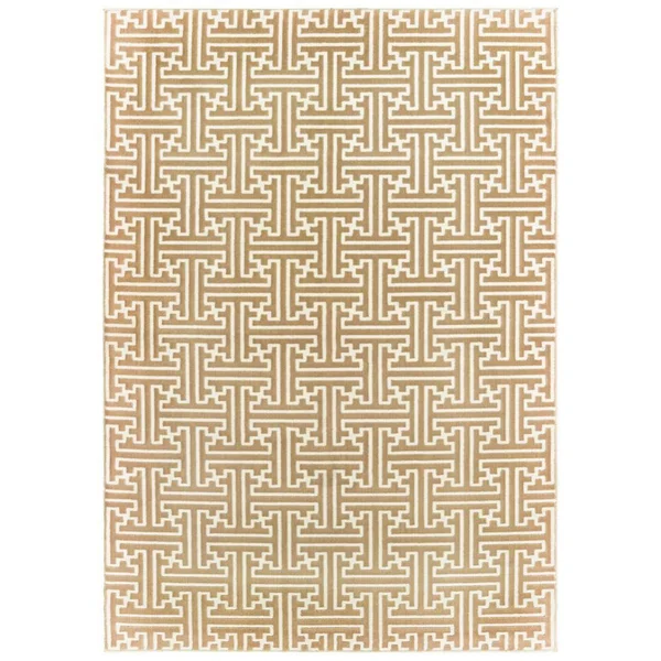 AVERLEY Home Brayden Gold/Ivory 5 ft. x 8 ft. Geometric Area Rug