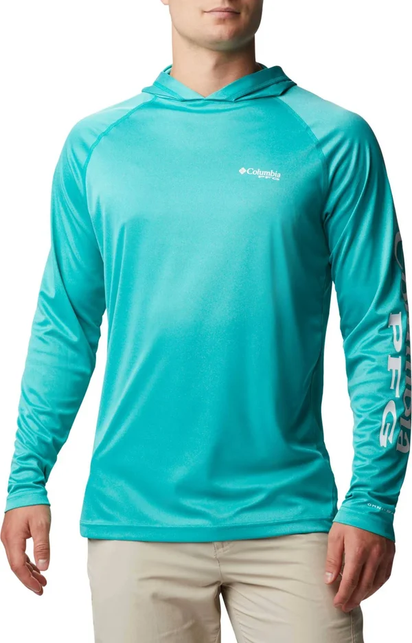 Columbia Men's Terminal Tackle Heather Hoodie, Large, Blue