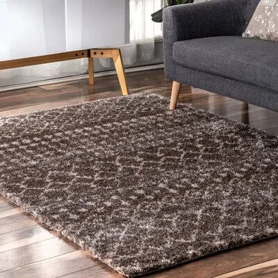Mirando Shag Brown Area Rug Union Rustic Rug Size: Rectangle 5& x 8&