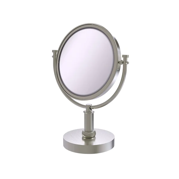 Allied Brass 8 inch Vanity Top Make-Up Mirror 2x Magnification Satin Nickel