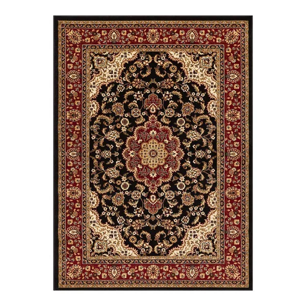 Well Woven Barclay Medallion Kashan Black Traditional Area Rug 5&3x22 Round