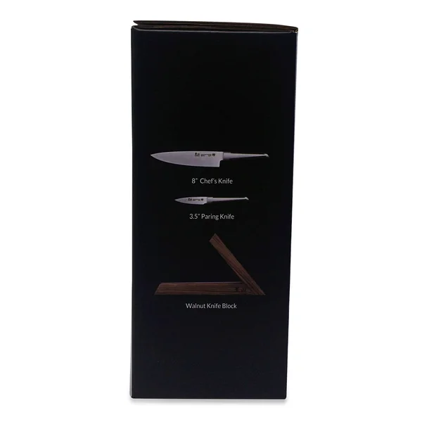 Cangshan TX Series 1021295 Sandvik 14C28N Swedish Steel Forged Tai 3-Piece Knife Block Set, Walnut
