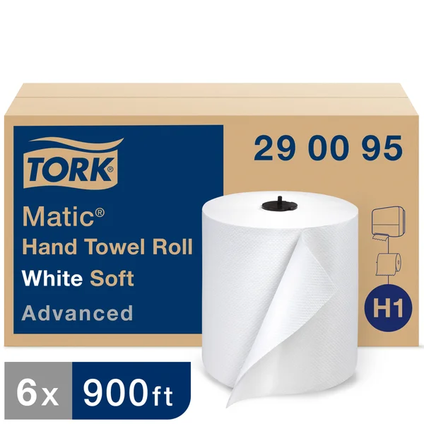 Tork Advanced Soft Matic Hand Towel Roll, 7.7x22 x 900 ft, 6 Rolls (TRK290095)