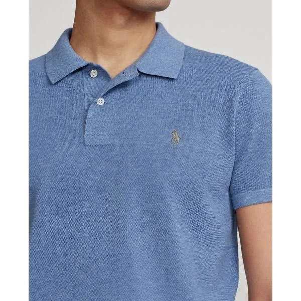 Ralph Lauren Men's The Luxe Knit Polo Shirt - Size XXL in Lattice Blue Heather