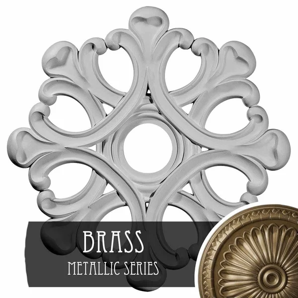 20 7/8x22OD x 3 5/8x22ID x 1x22P Angel Ceiling Medallion (Fits Canopies Up to 4 3/8x22) - Hand-Painted Brass