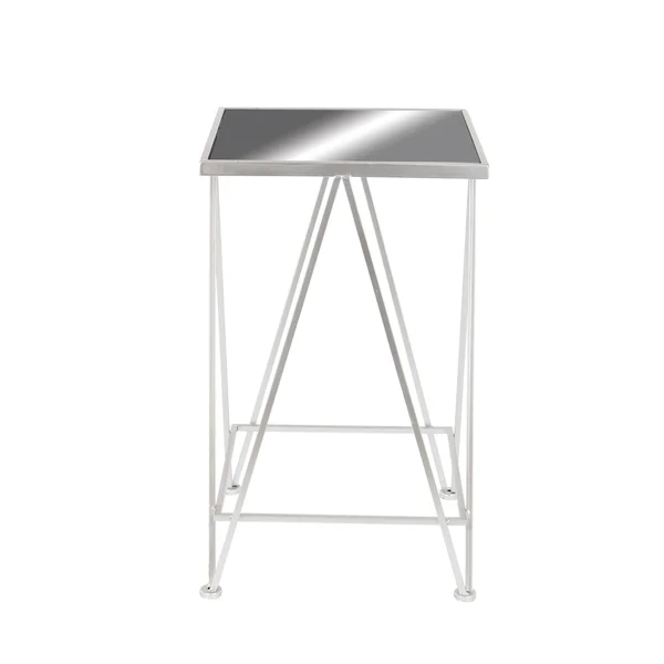 Classy Metal Side Table with Mirror - Set of 2