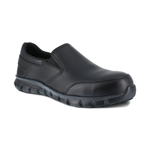 Reebok Sublite Cushion Work Slip-On Composite Toe SD, Men's Black