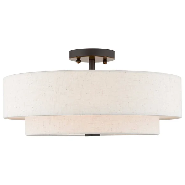 Livex Lighting Claremont 4 Light Ceiling Mount Brushed Nickel 51045-91