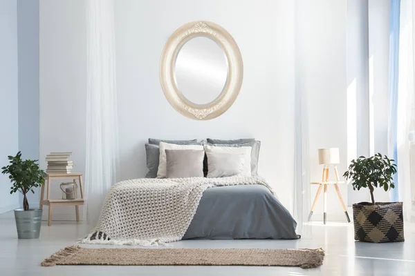 Winchester Framed Oval Mirror - Taupe