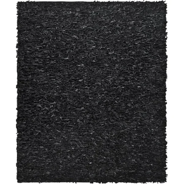 Safavieh Leather Shag Grey 6& x 6& Round Rug