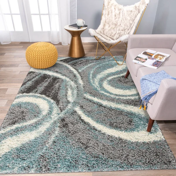 Rugshop Contemporary Cozy Plush Shag Area Rug 7&10x22 x 10& Blue