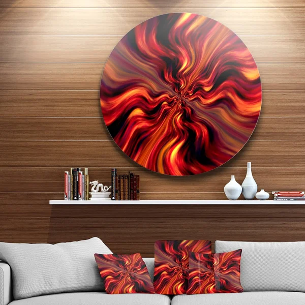 Design Art &Red Infinity Illustration& Graphic Art Print on Metal, Red