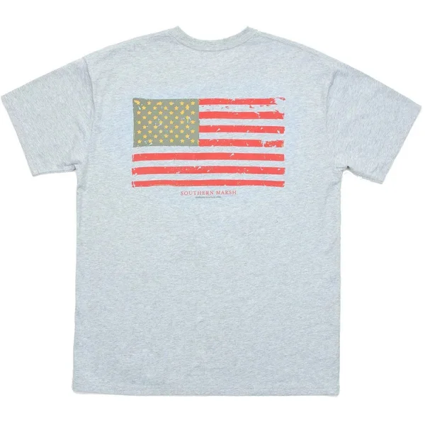 Southern Marsh Vintage Flag Pocket Tee Light Gray - L
