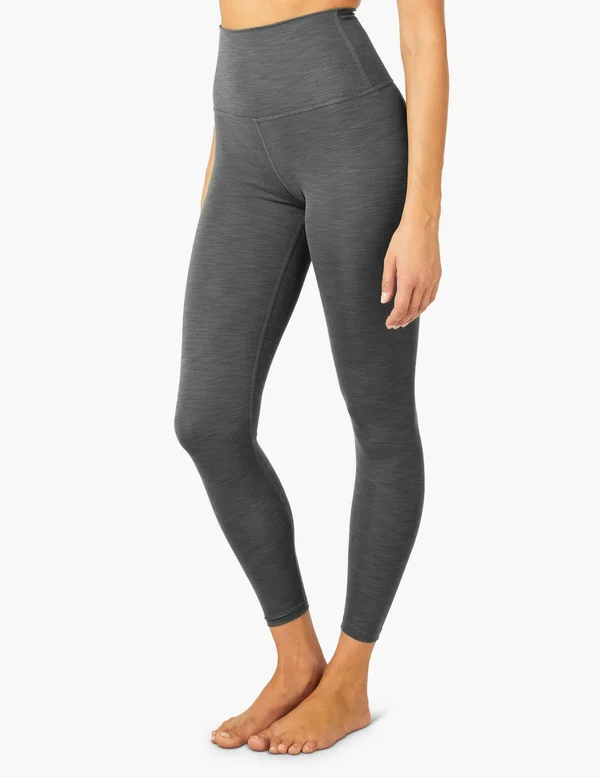 Beyond Yoga Heather Rib High Waisted Midi Legging - Gray - Leggings