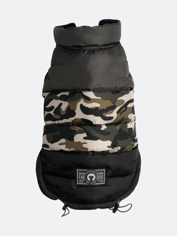 Fab Dog Camo Color Block Puffer