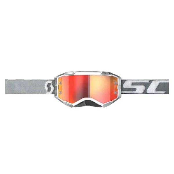 Scott Fury Chrome White/Blue Motocross Goggles - White-Blue