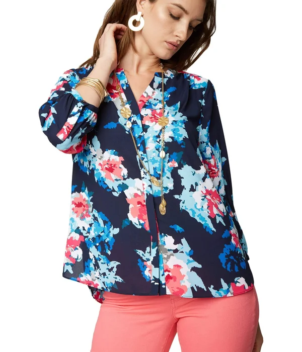 Nydj Women's Pintuck-Back Blouse - Blue - Size Xxs