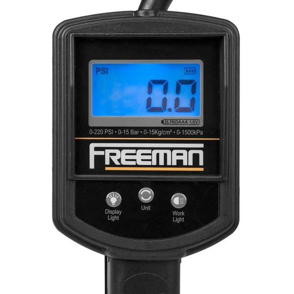 Freeman FS2DTI Digital Tire Inflator with LED Pressure Gauge and Work Light