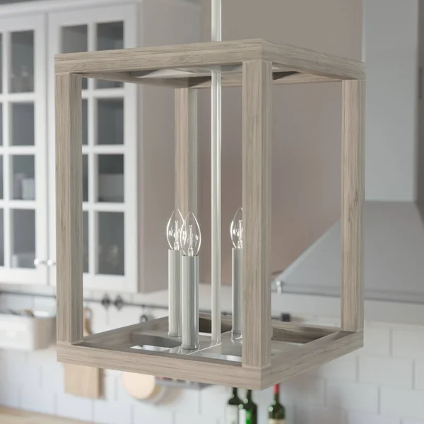 Hunter Squire Manor 12x22 4 Light Pendant - Brushed Nickel - 19085