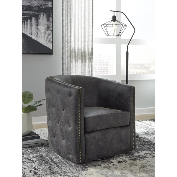 Ashley Brentlow Distressed Black Swivel Chair