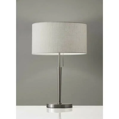 Contemporary Brushed Steel Metal Table Lamp Latitude Run, 22 x 15 x 7 Inches