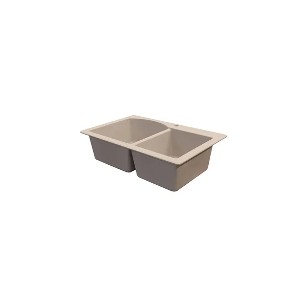Transolid Aversa Granite 33-in Drop-In Kitchen Sink in Cafe Latte