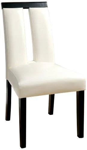 Furniture of America Brighton Leatherette Dining Side Chair - White, Set of 2