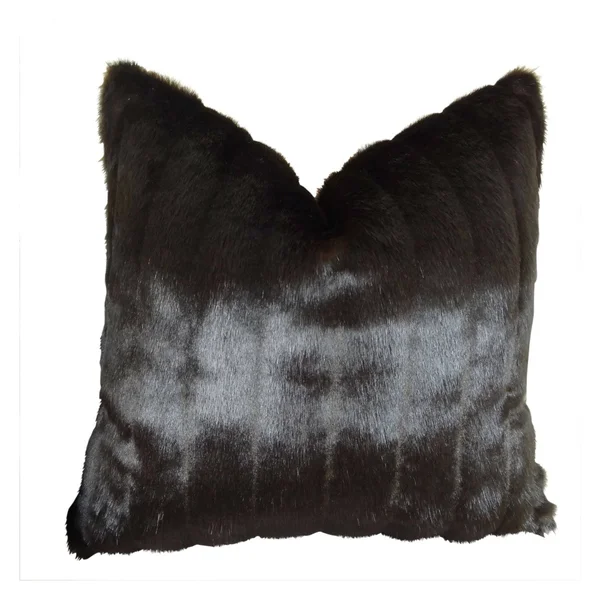 Plutus Tip Dyed Brown-Mink Handmade Throw Pillow Double Sided 22x22 x 22x22