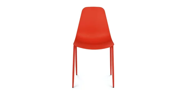 2X Red Accent Dining Chairs - Metal Legs, Article Svelti Modern Furniture