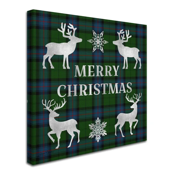 Trademark Art Jean Plout ' Merry Christmas Plaid 5' Gallery-Wrapped Canvas Art