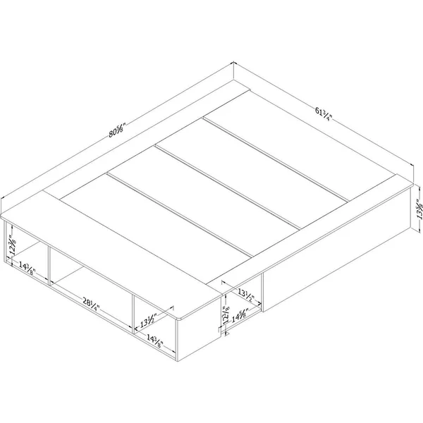 Queen Vito Storage Bed Pure White - South Shore