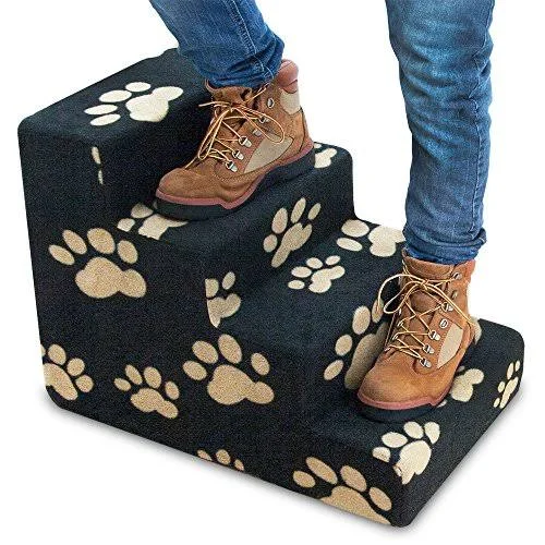 Best Pet Supplies ST210T-M Foam Pet Stairs/Steps - 4-Step, Black