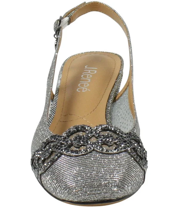 J. Renee Faleece Women's Shoes Pewter Glitter : 12 W