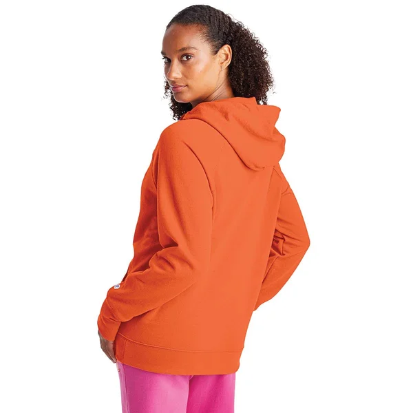 Champion Women's Powerblend Logo Hoodie - Poppy Orange