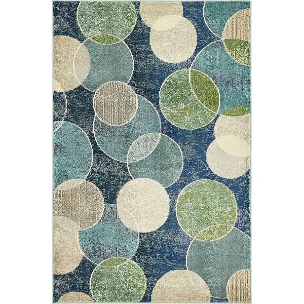 Unique Loom Seaside Chromatic Area Rug - 4' x 6' Navy Blue