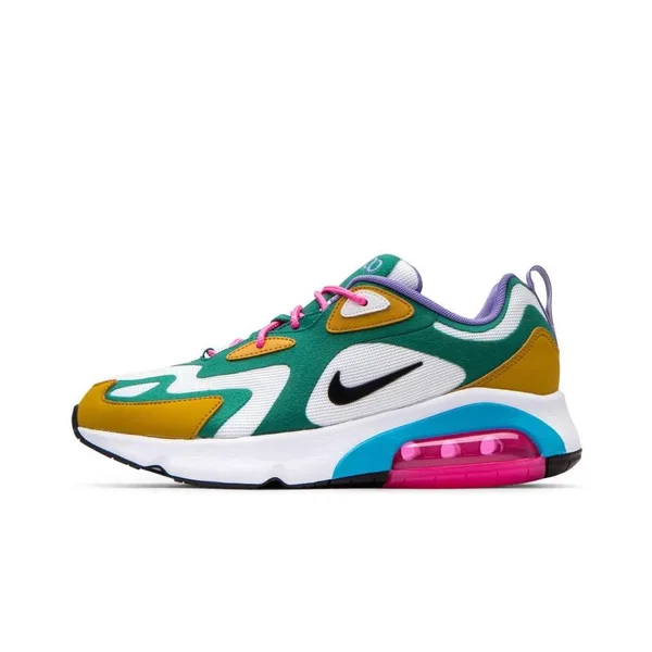 Nike Women's Air Max 200 Sneakers - Mystic Green/White/Gold Suede - 8.5