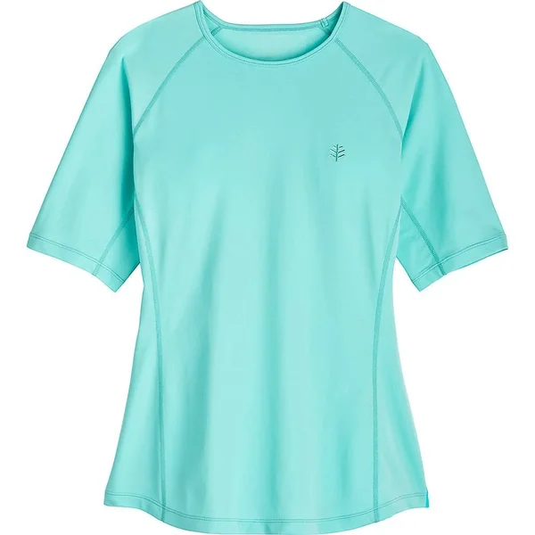 Coolibar UPF 50+ Women's Hightide Short Sleeve Swim Shirt - Sun Protective