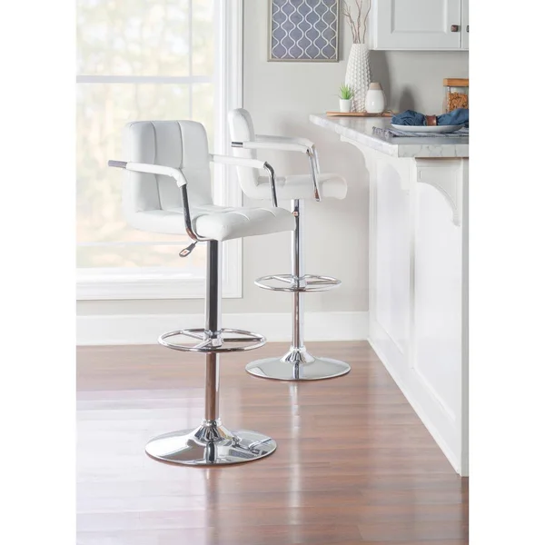 Powell Furniture Chrome Bar Stool, Black