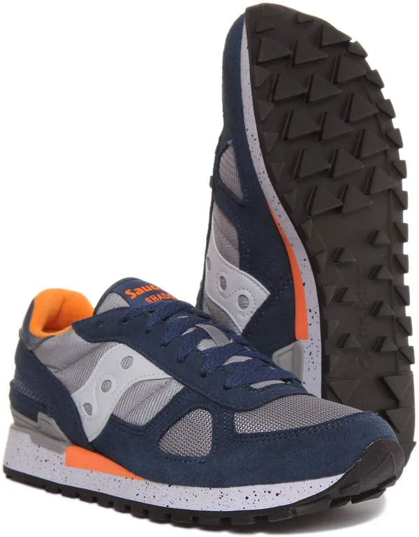 Saucony Shadow Original Navy Blue Grey Orange Sneaker