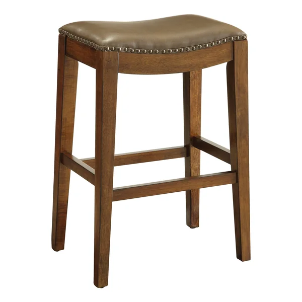 Copper Grove Five Bridge 29-inch Saddle Style Bar Stool with Nail Head Accents (Brown)