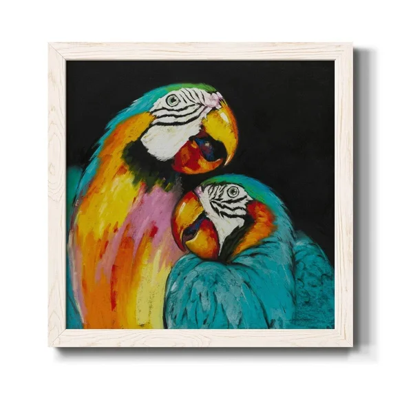 Playful Parrot-Premium Framed Canvas - Ready to Hang - 17x17 - White